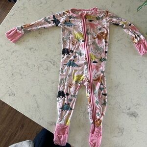 Little sleepies pink Dino zippie